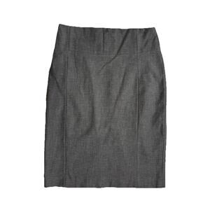 Express Gray Career Pencil Skirt Sz 6 Short Knee Back Slit Work Business